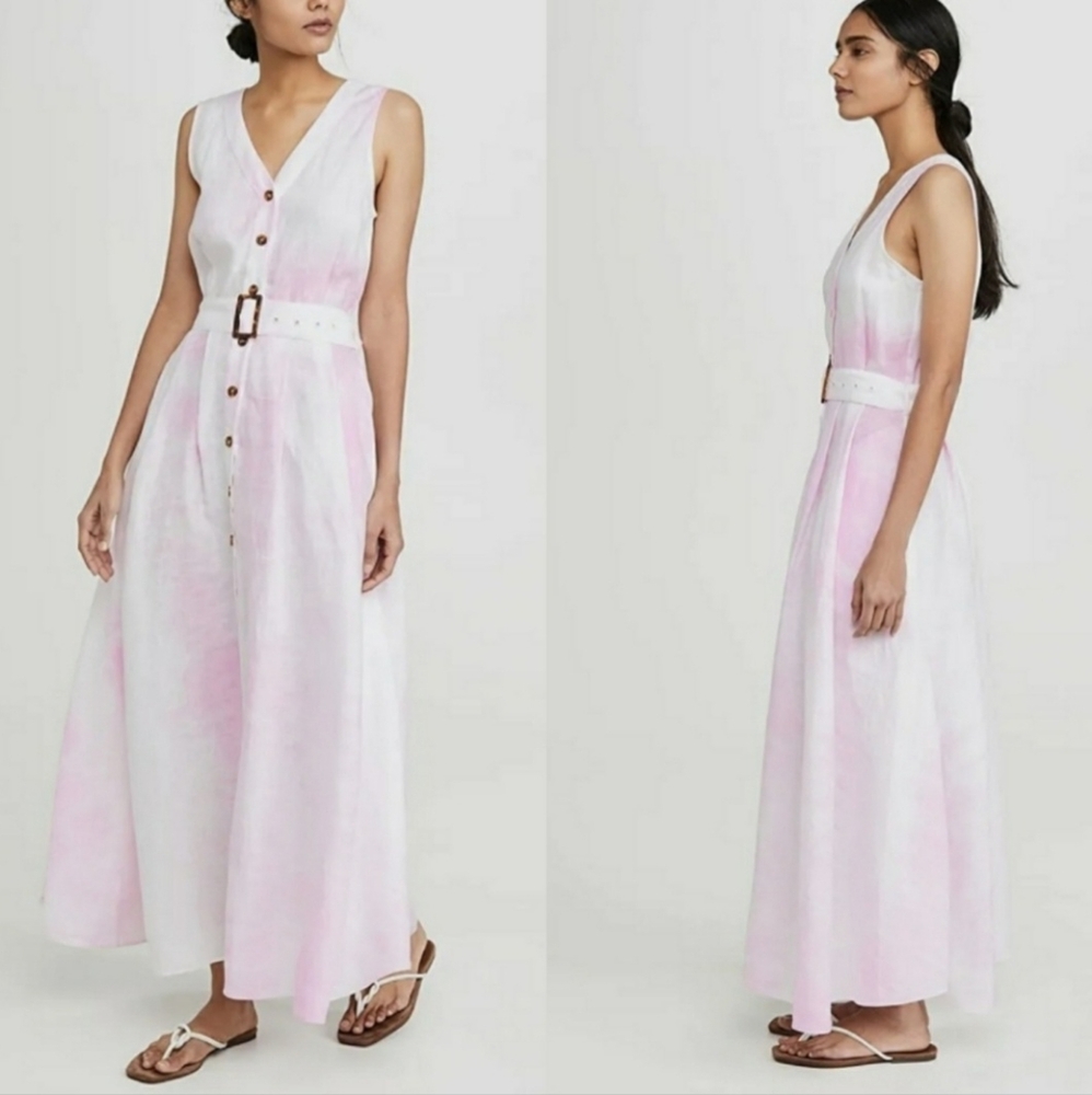 Solid & Striped The Kimberly Ballet Tie Dye Linen Dress sz M